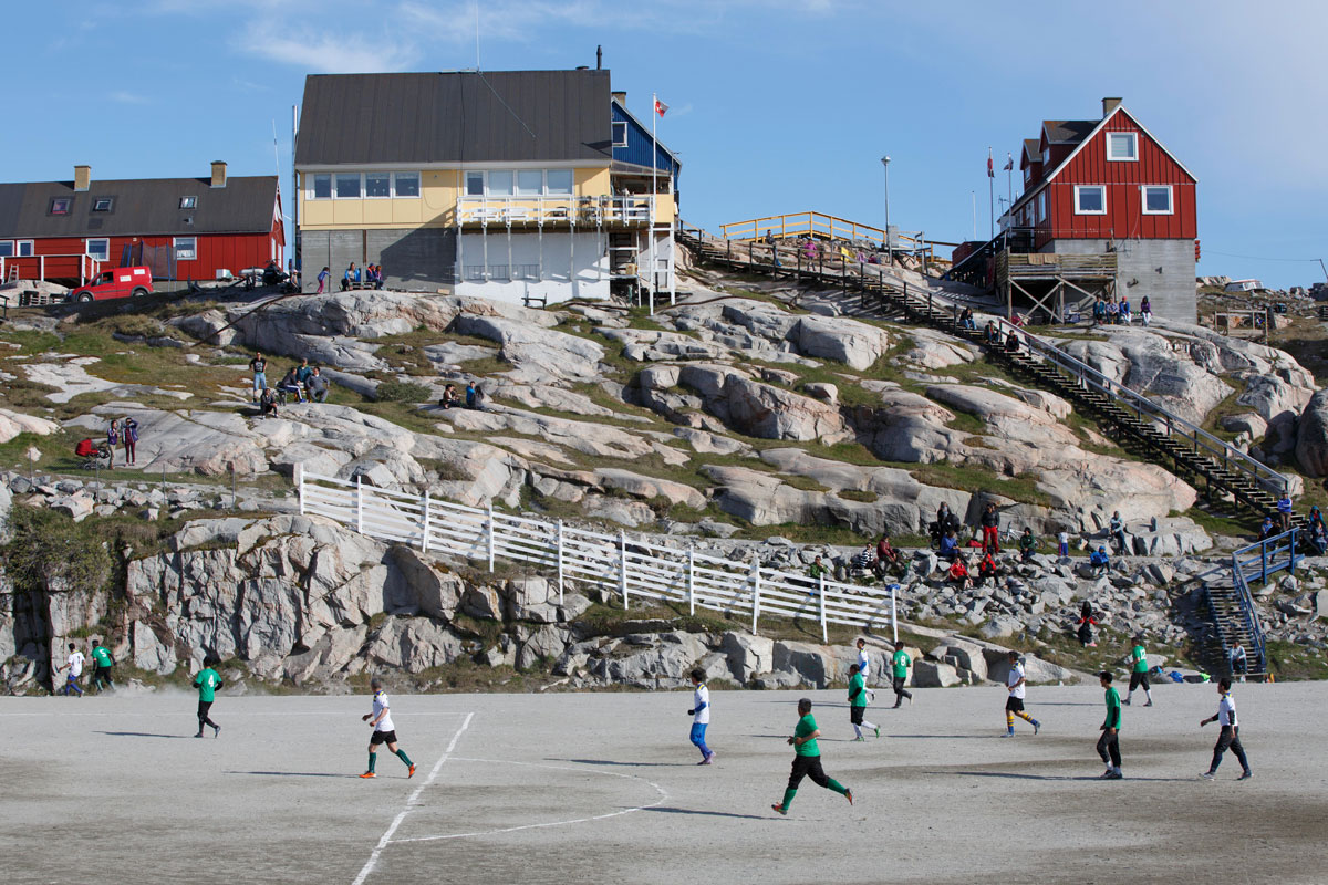 Football field, Ilulissat, Greenland. Michael Dwyer / Alamy Stock Photo
